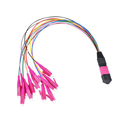 o cabo do remendo da fibra de 0.9mm Mtp Mpo ventila para fora o cabo de remendo da fibra de Mpo