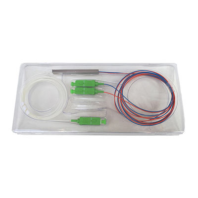 Conector de aço do Sc do divisor 1x2 1650nm da fibra ótica de Gpon do tubo