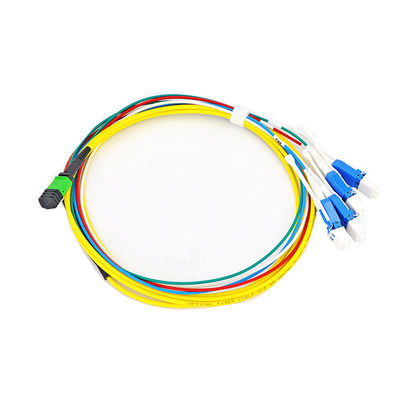 Conector ótico da fibra dos núcleos do LC 24 do cabo de remendo da fibra do cabo de remendo FTTB do Fanout MPO