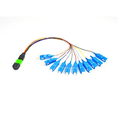 o cabo do remendo da fibra de 0.9mm Mtp Mpo ventila para fora o cabo de remendo da fibra de Mpo