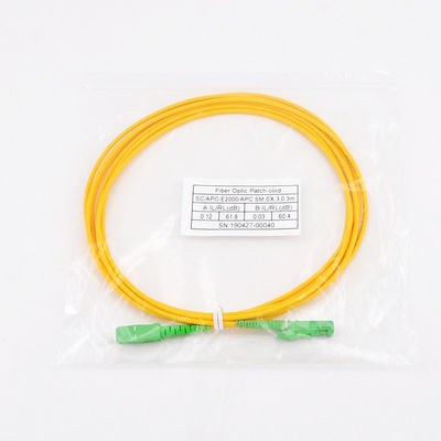 Modo simples de cabo de remendo do Sc Lc do cabo de remendo 3m da fibra ótica E2000 UPC único